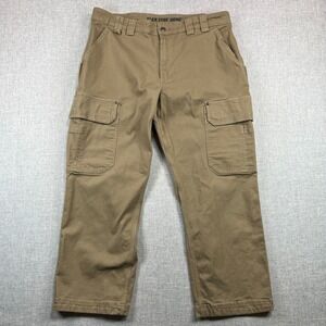 Duluth Trading Co. Flex Fire Hose Cargo Pants Men 38x28 (27" actual) Utility Tan